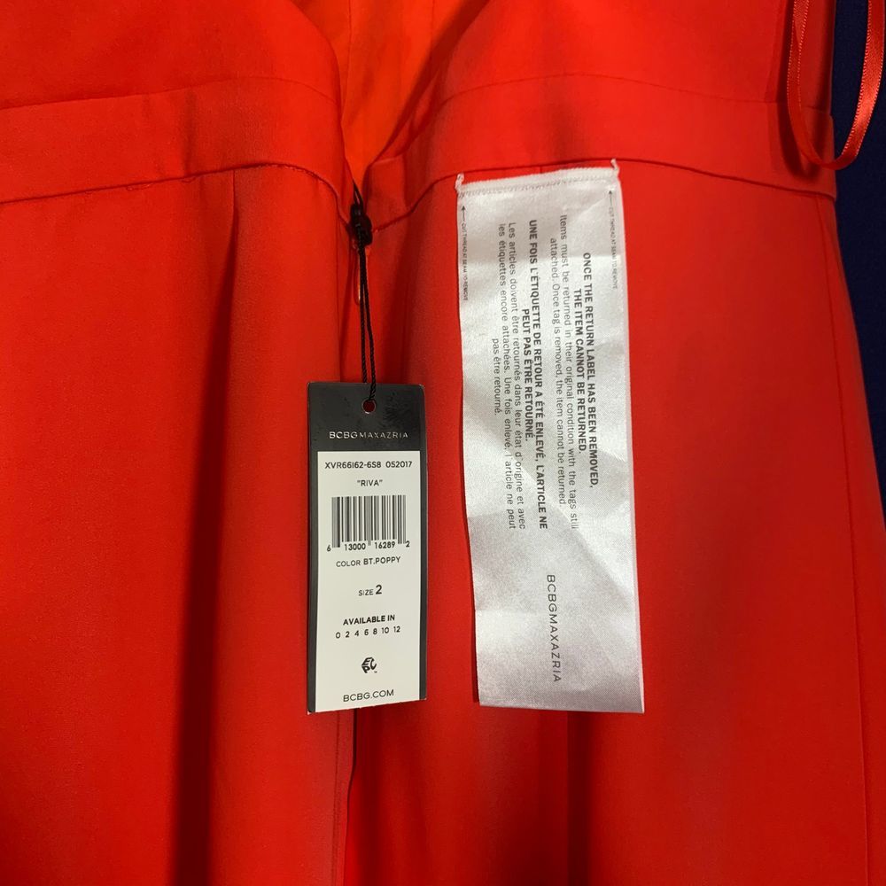 BCBGMAXAZRIA Riva Deep V Evening Dress - Picture 8 of 8